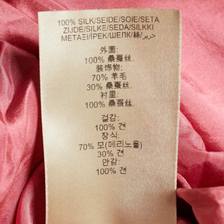 Pre Owned Burberry Pink Ombre Check Print Silk Shift Dress XS