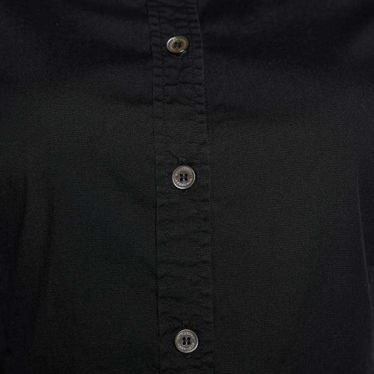 Pre Owned Burberry Black Stretch Cotton Button Front Shirt S