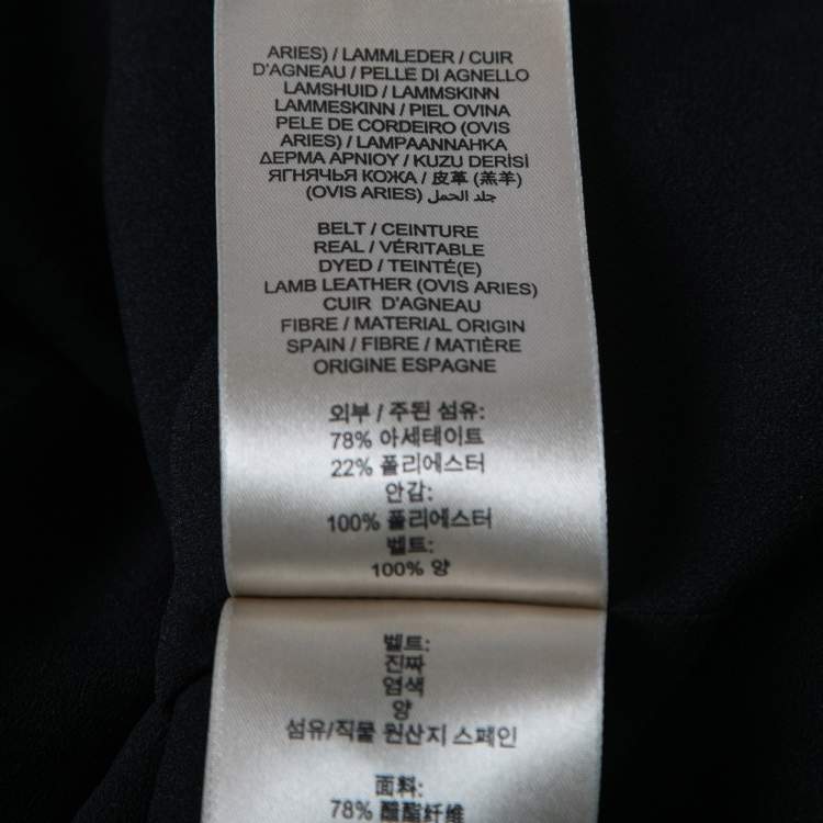 Pre Owned Burberry Black Crepe Pleated Mini Dress S