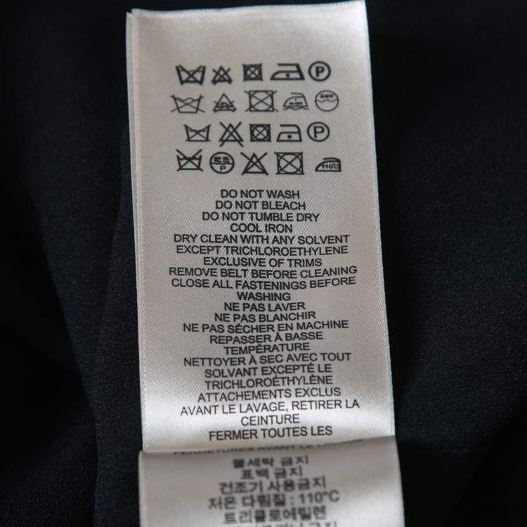 Pre Owned Burberry Black Crepe Pleated Mini Dress S