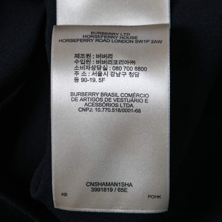 Pre Owned Burberry Black Crepe Pleated Mini Dress S