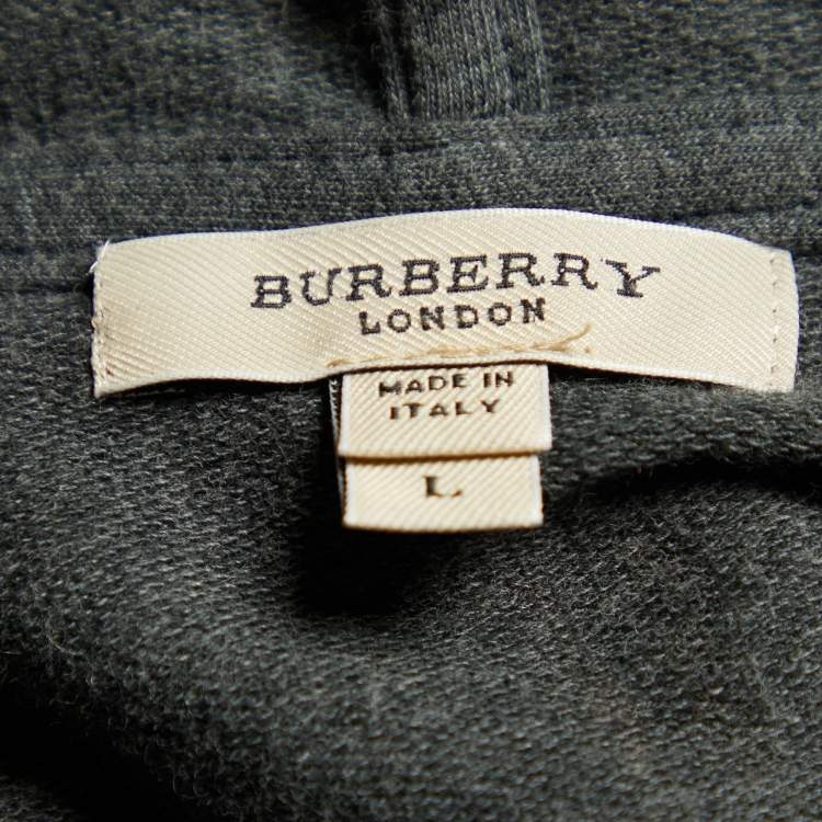 Pre Owned Burberry London Grey Stretch Cotton Track Suit L