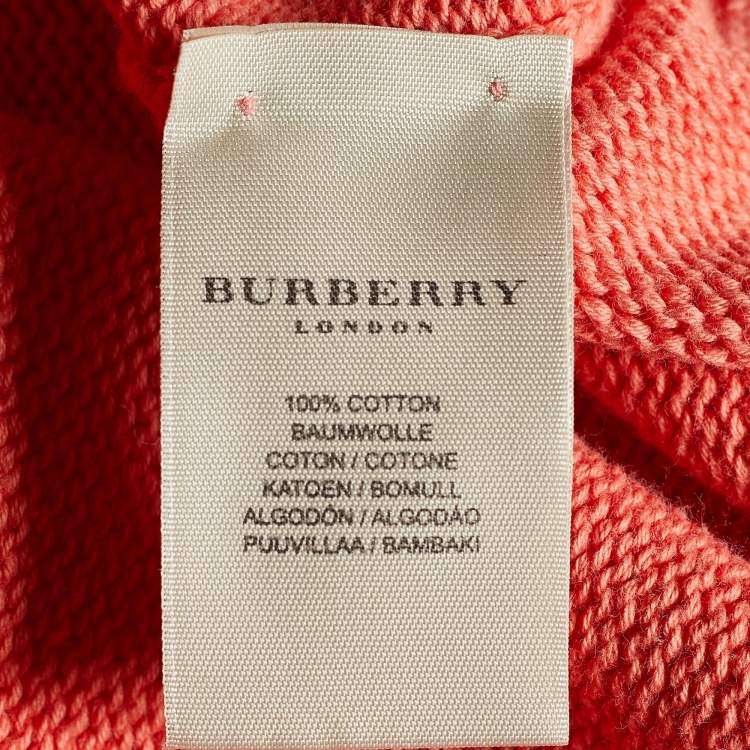 Pre Owned Burberry Orange Rib Knit Roll Neck Sleeveless Jumper XL