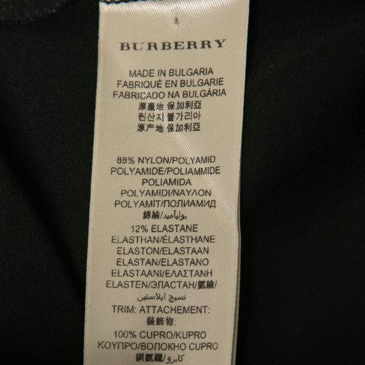 Pre Owned Burberry London Black Crepe Zip Front Military Jacket S