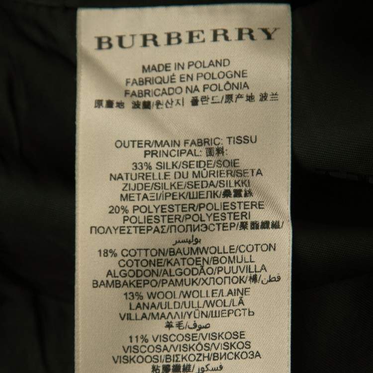 Pre Owned Burberry London Grey Tweed Button Front Blazer S
