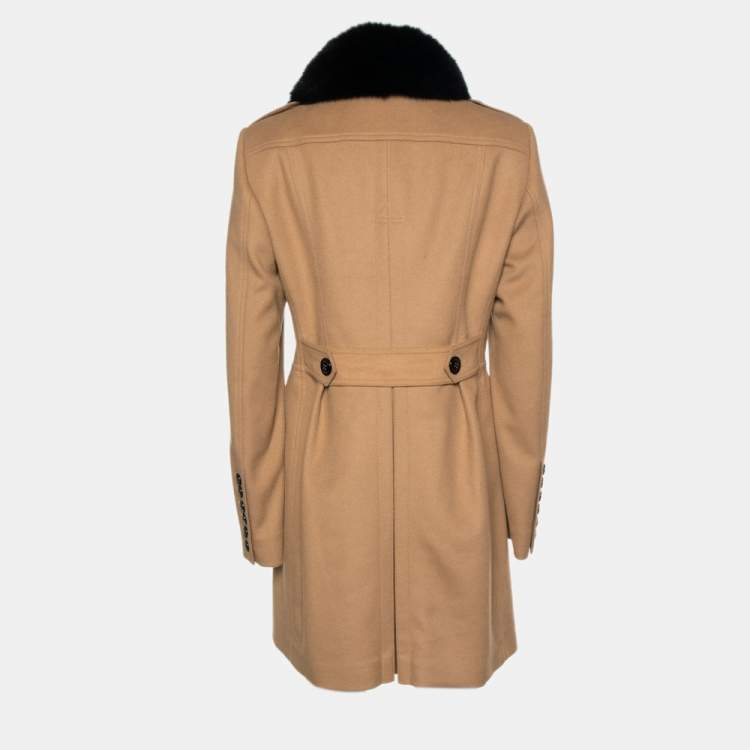 Burberry fur collar clearance coat