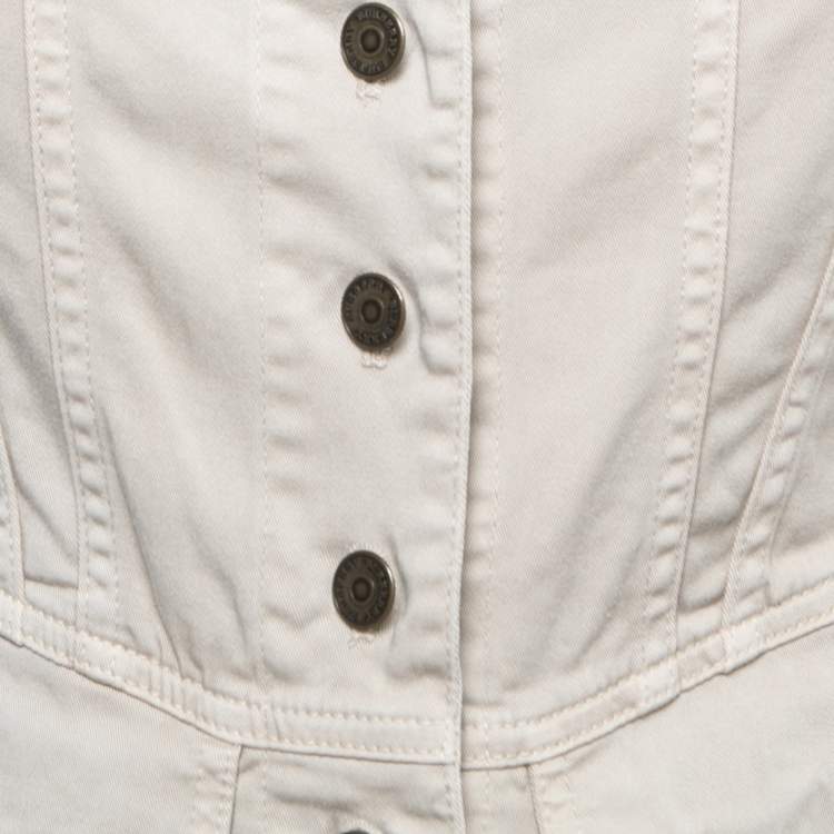Pre Owned Burberry London Beige Cotton Military Style Jacket S