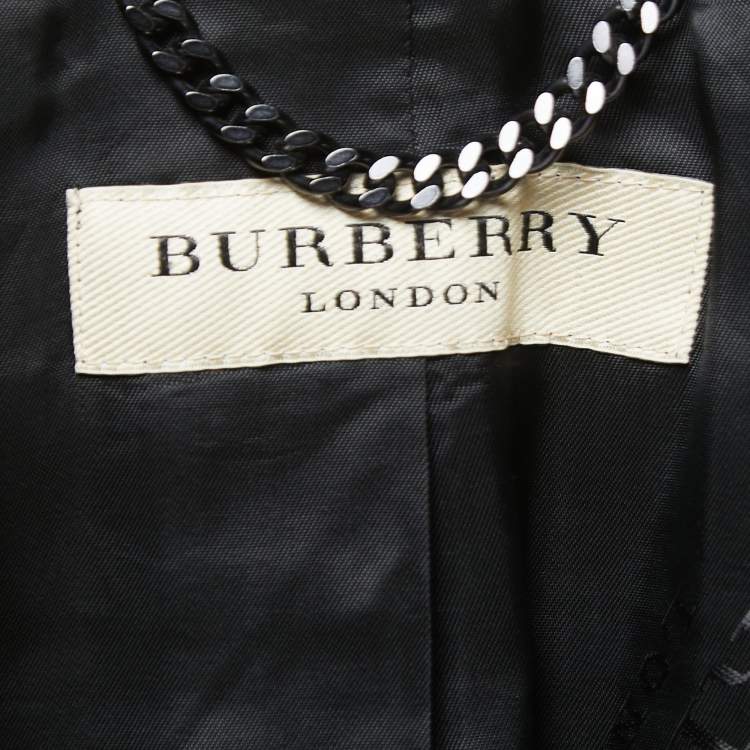 Pre Owned Burberry London Black Wool Single Button Blazer S