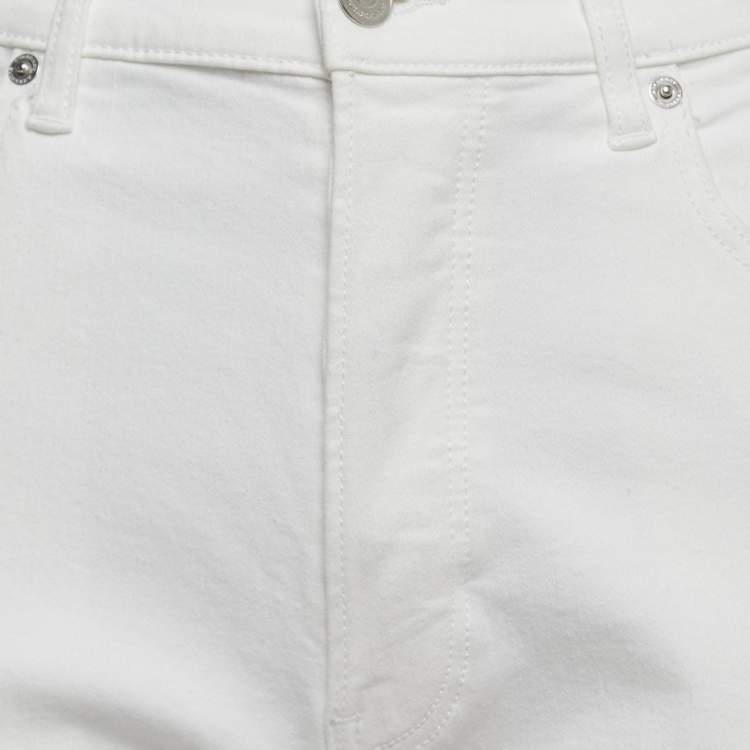 مملوكة مسبقًا Burberry White Denim Buttoned Jeans M Waist 29"