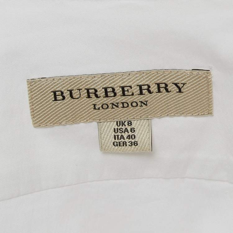 Pre Owned Burberry London White Cotton Button Front Full Sleeve Shirt S