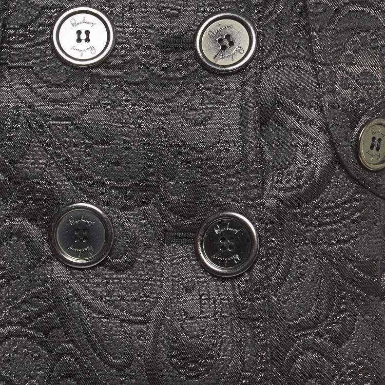 مملوكة مسبقًا Burberry London Black Shiny Jacquard Jacket XS
