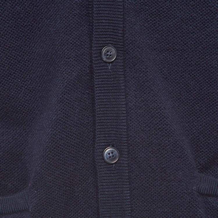 Pre Owned Burberry London Vintage Navy Blue Knit Button Front Cardigan M
