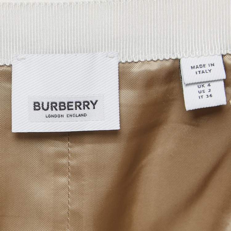 Pre Owned Burberry London Beige Linen Panel Skirt XS 
