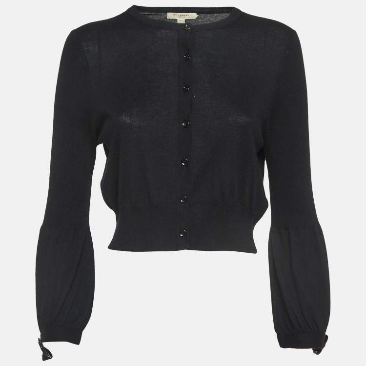 Pre Owned Burberry London Black Knit Buttoned Cardigan L