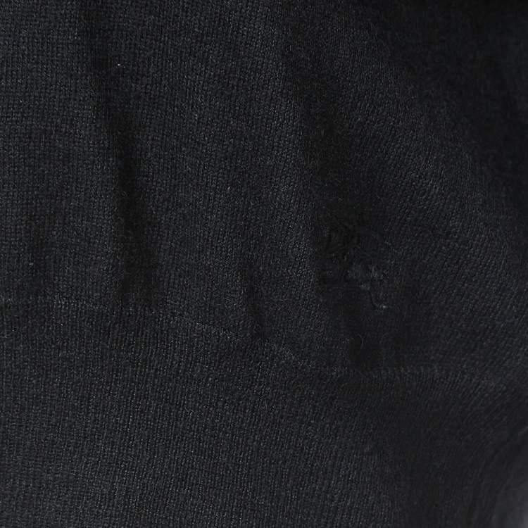 Pre Owned Burberry London Black Knit Buttoned Cardigan L