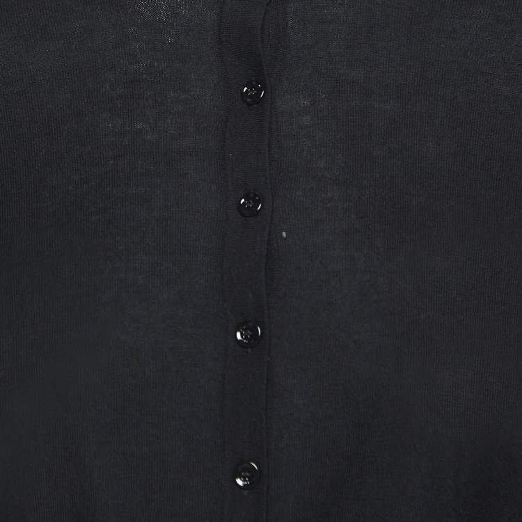 Pre Owned Burberry London Black Knit Buttoned Cardigan L