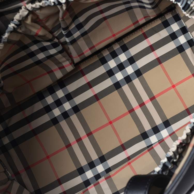 Pre Owned Burberry Black Nylon Logo Flap Diaper Bag