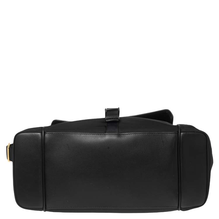 Pre Owned Burberry Black Nylon Logo Flap Diaper Bag