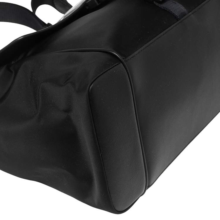 Pre Owned Burberry Black Nylon Logo Flap Diaper Bag