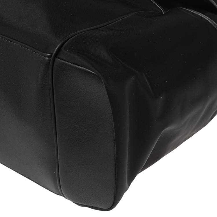 Pre Owned Burberry Black Nylon Logo Flap Diaper Bag