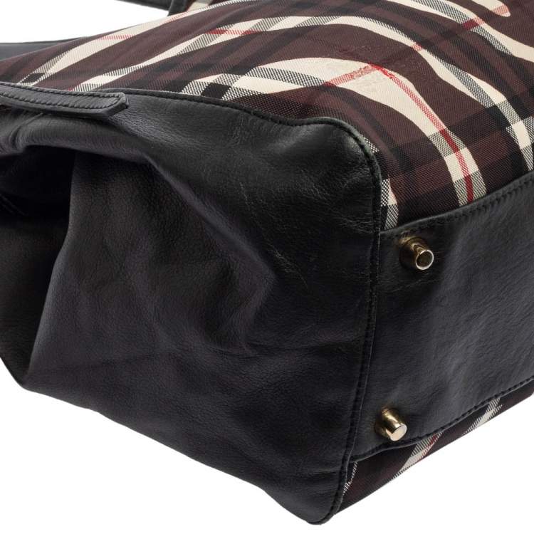 مملوكة مسبقًا Burberry Black Zebra Print Haymarket Canvas and Leather Canterbury Tote