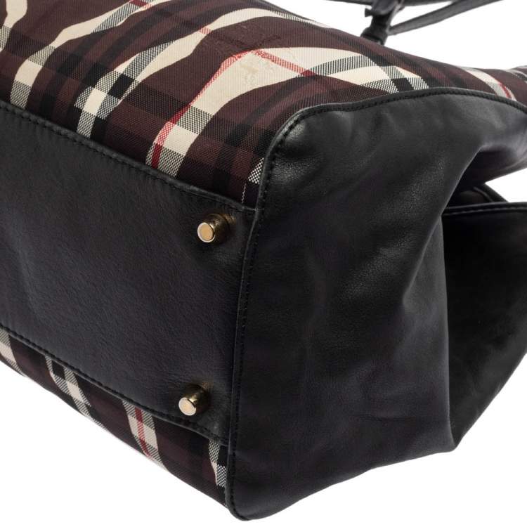 مملوكة مسبقًا Burberry Black Zebra Print Haymarket Canvas and Leather Canterbury Tote