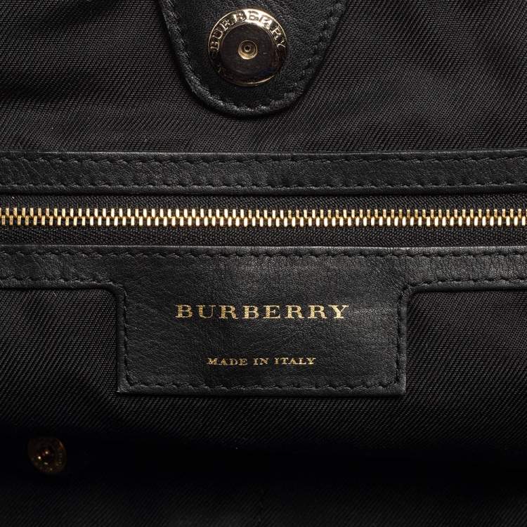 مملوكة مسبقًا Burberry Black Zebra Print Haymarket Canvas and Leather Canterbury Tote