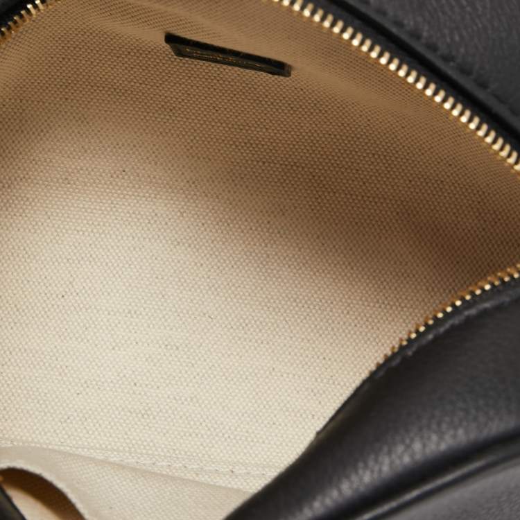Pre Owned Burberry Black Leather Small Cube Zip Crossbody Bag