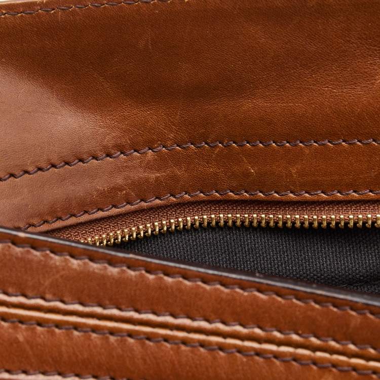 Pre Owned Burberry Brown House Check Canvas and Leather Dutton Hobo