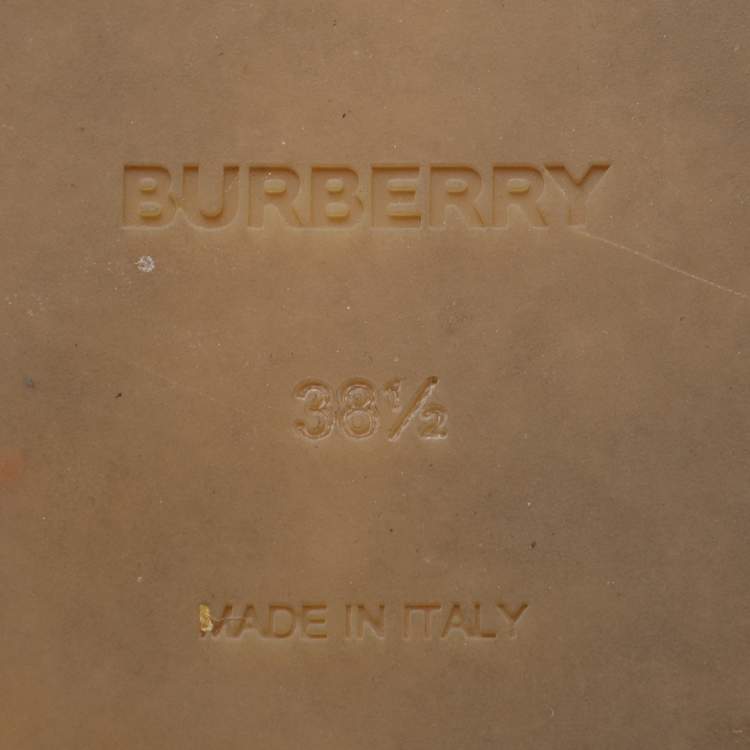 Pre Owned Burberry Black Leather Claredale Platform Sandals Size 38.5