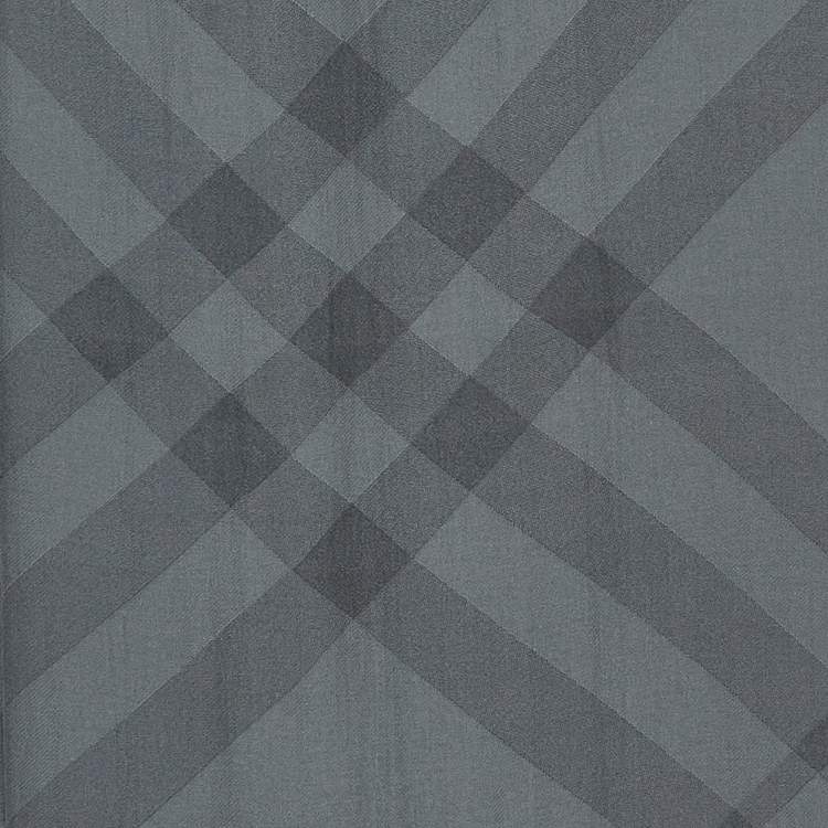 Pre Owned Burberry Grey Giant Check Jacquard Chiffon Scarf 