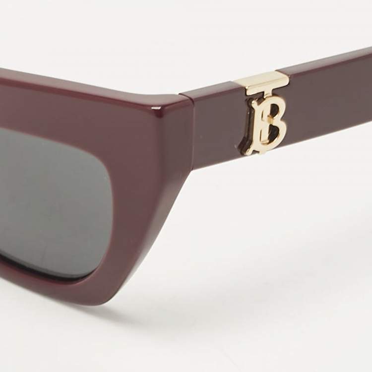 Pre Owned Burberry Black Purple B4405 CatEye Sunglasses