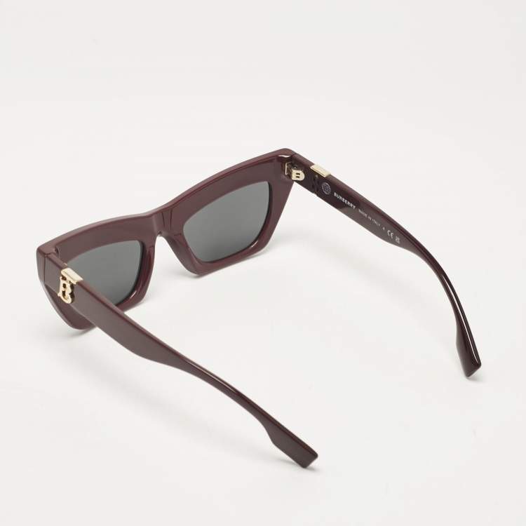 Pre Owned Burberry Black Purple B4405 CatEye Sunglasses