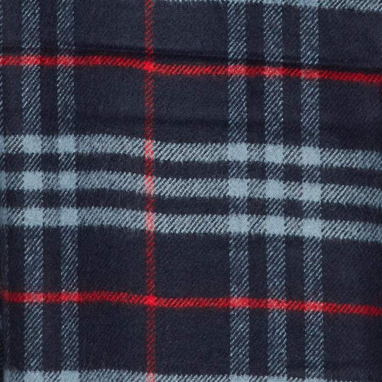 Pre Owned Burberry Black/Grey Vintage Castleford Check Lambwool Scarf