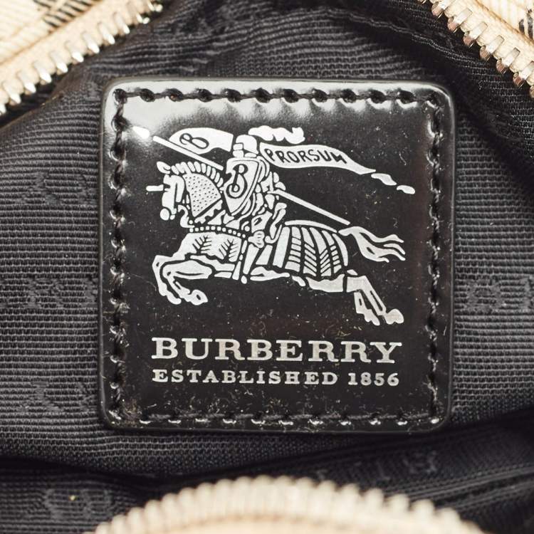 Pre Owned Burberry Beige Nova Check PVC Mini Cosmetic Pouch