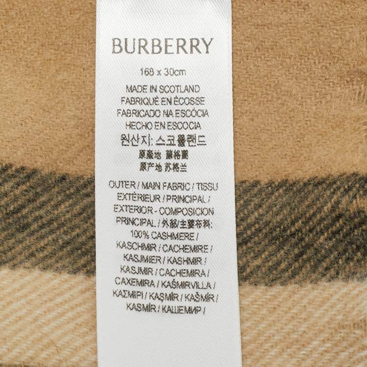 Pre Owned Burberry Archive Beige Gaint Check Cashmere Scarf 