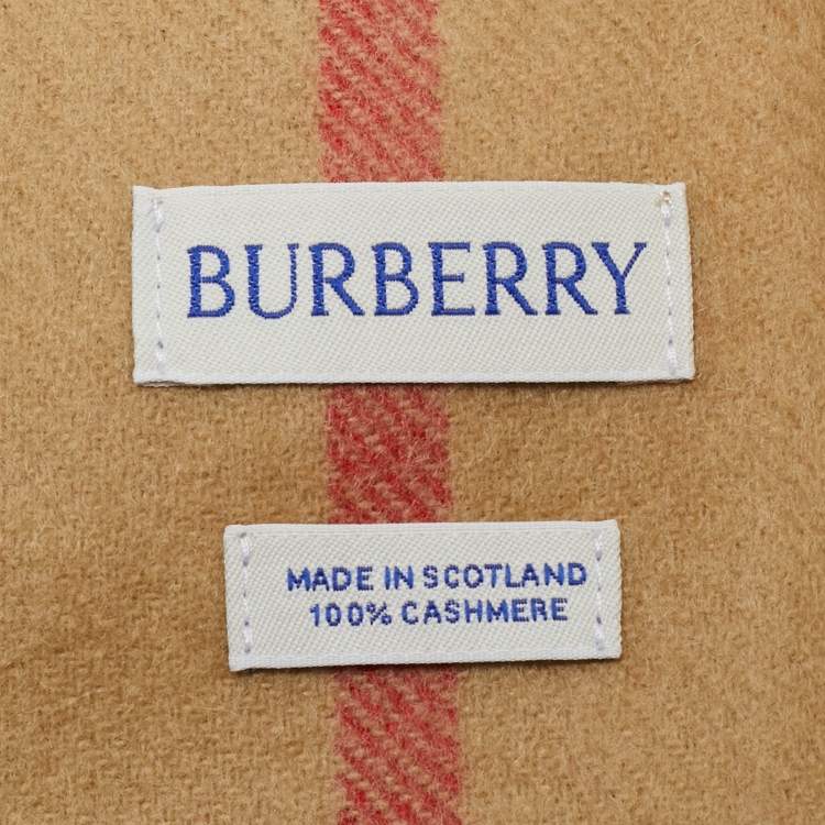 Pre Owned Burberry Archive Beige Gaint Check Cashmere Scarf 