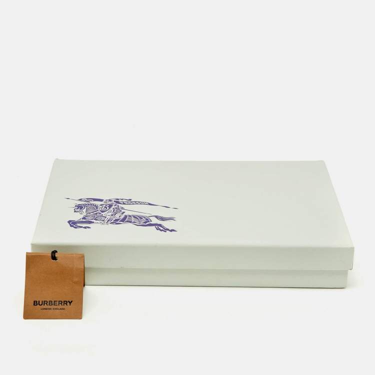 Pre Owned Burberry Pale Blue Montage Print Silk Square Scarf