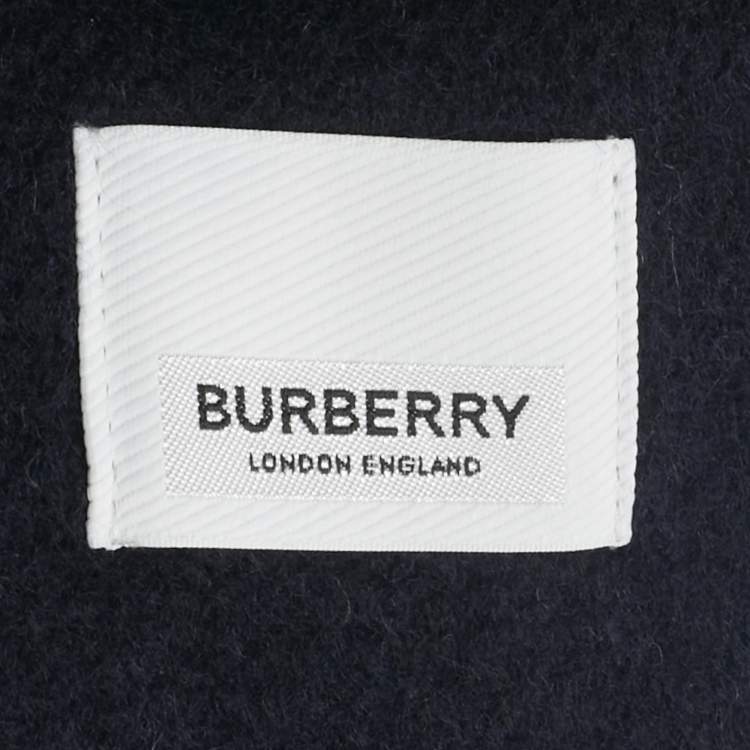 Pre Owned Burberry Blue/Grey Brown Brushed Cashmere Reversible Scarf