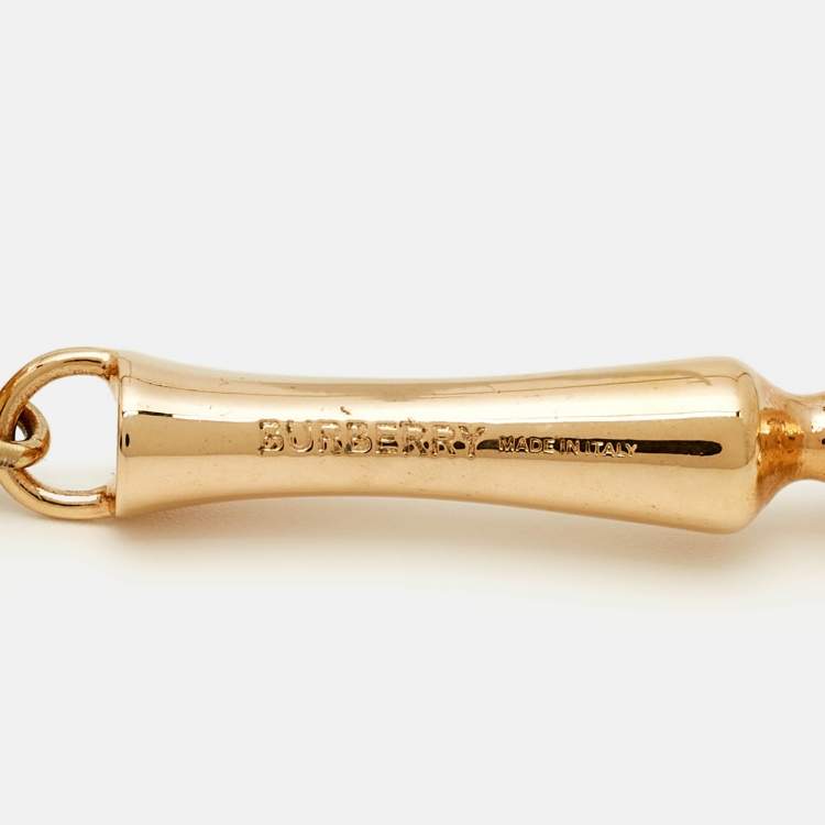 Pre Owned Burberry Two Tone Metal Earrings