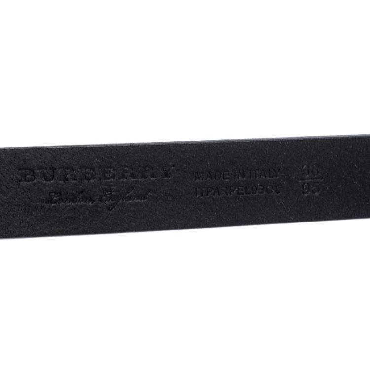 مملوكة مسبقًا Burberry Black Leather Reese Slim Belt 95CM