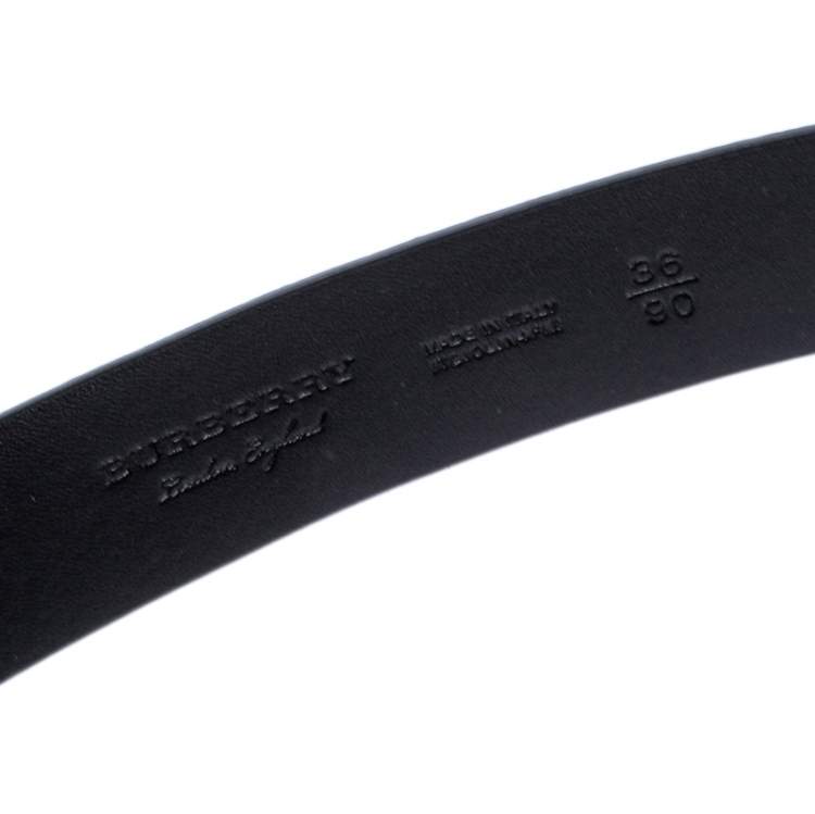 مملوكة مسبقًا Burberry Blue Leather Alex Buckle Belt 90CM