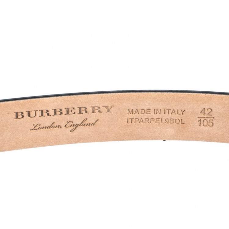 مملوكة مسبقًا Burberry Black Leather Slim Reese Belt 105CM