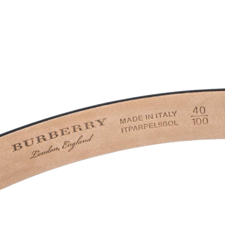Pre Owned Burberry Black Leather Slim Reese Belt 100CM