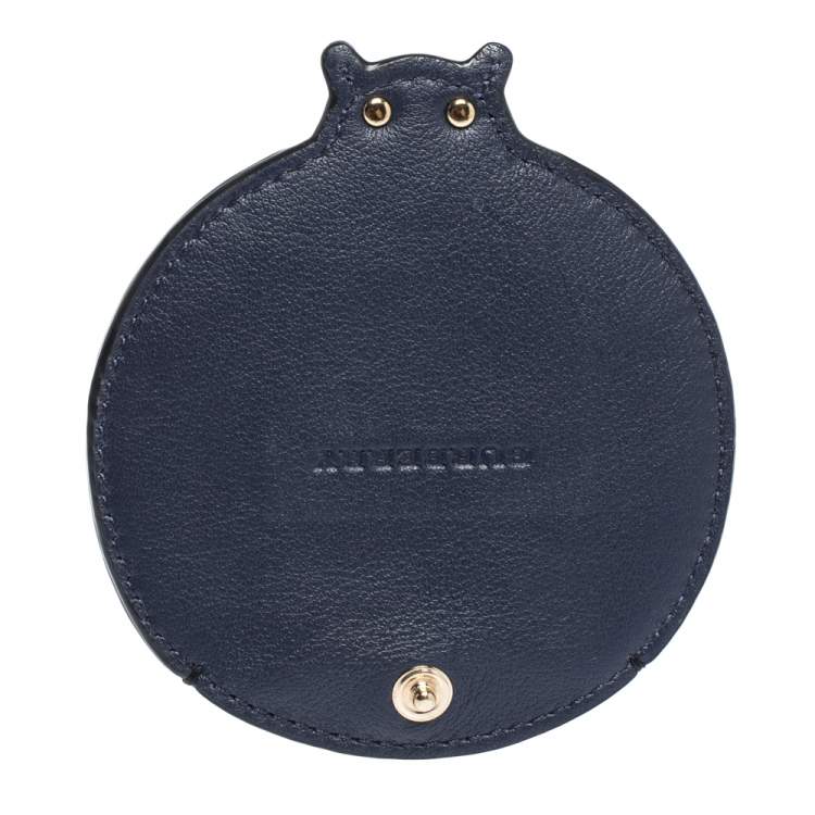 Pre Owned Burberry Blue/Black Leather Ladybug Coin Purse