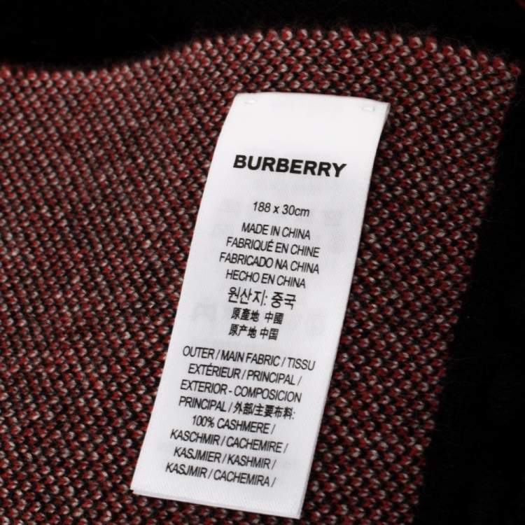 Pre Owned Burberry Bicolor Logo Intarsia Knit Cashmere Football Scarf