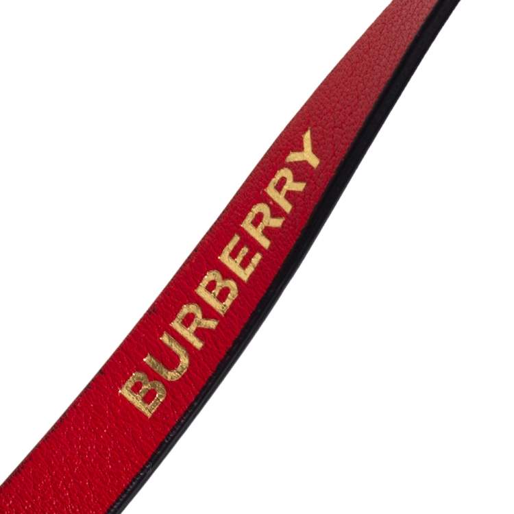 Pre Owned Burberry Red Leather TB Bag Charm