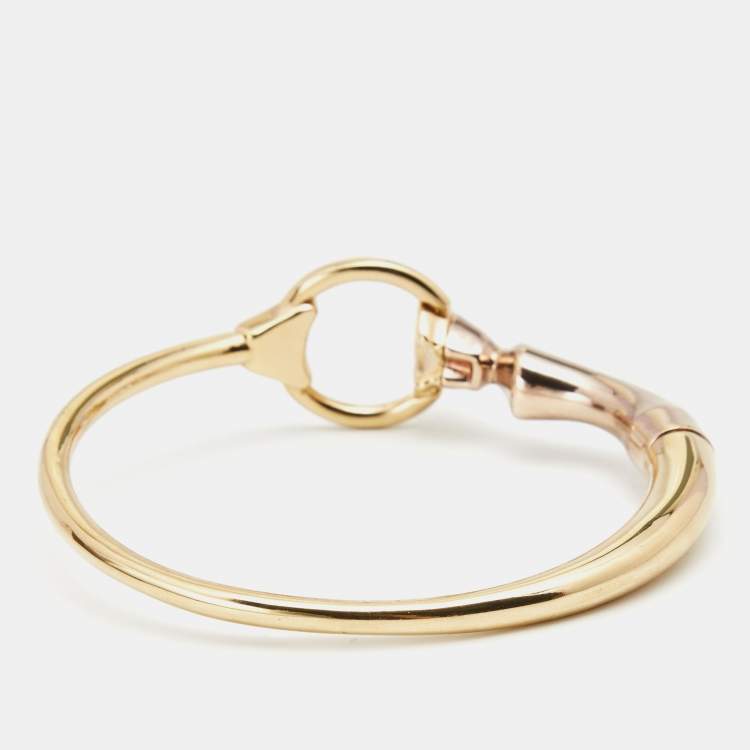 Pre Owned Burberry Beechwood Gold Tone Bangle Bracelet M