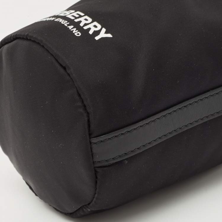 Pre Owned Burberry Black Nylon Water Bottle Holder Strap Pouch