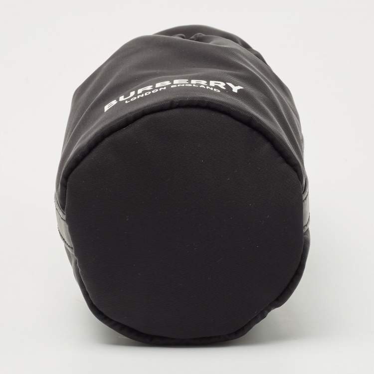 Pre Owned Burberry Black Nylon Water Bottle Holder Strap Pouch
